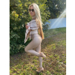 Legginsy ECO BEIGE / eko skóra / Push Up / Wysoki stan  XS - S - M - L - XL